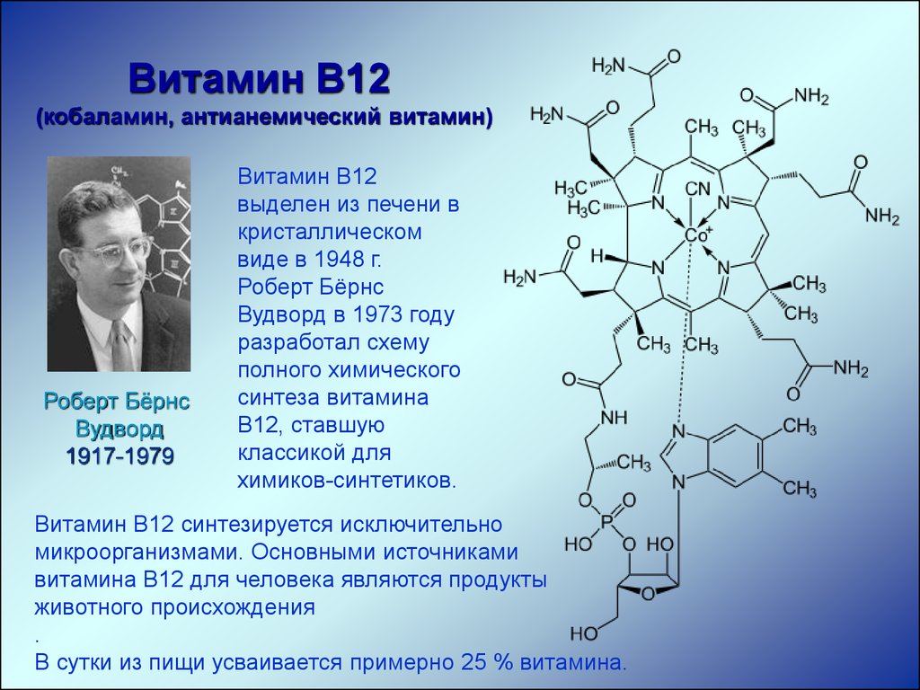 Полное химическое. Синтез витамина б12. Витамин b12 химический Синтез. Витамин б12 кобаламин. Синтез витамина в12 Вудвордом.