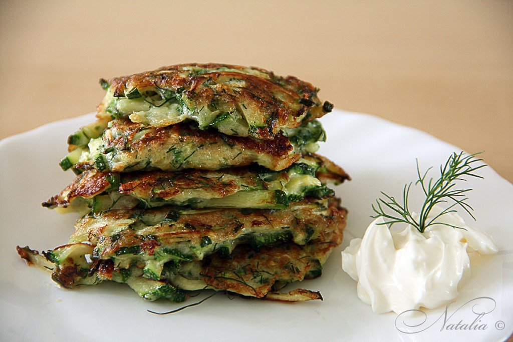 Zucchini Pancakes with Smoked Turkey