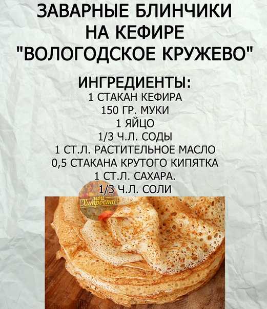 Блины на кефире рецепт тонкие