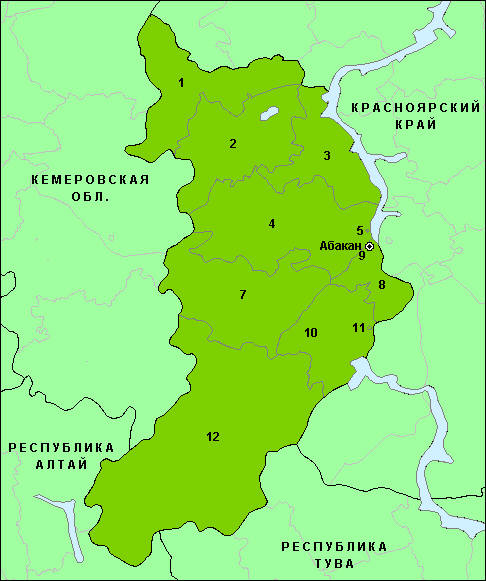 Карта хакасии с населенными пунктами