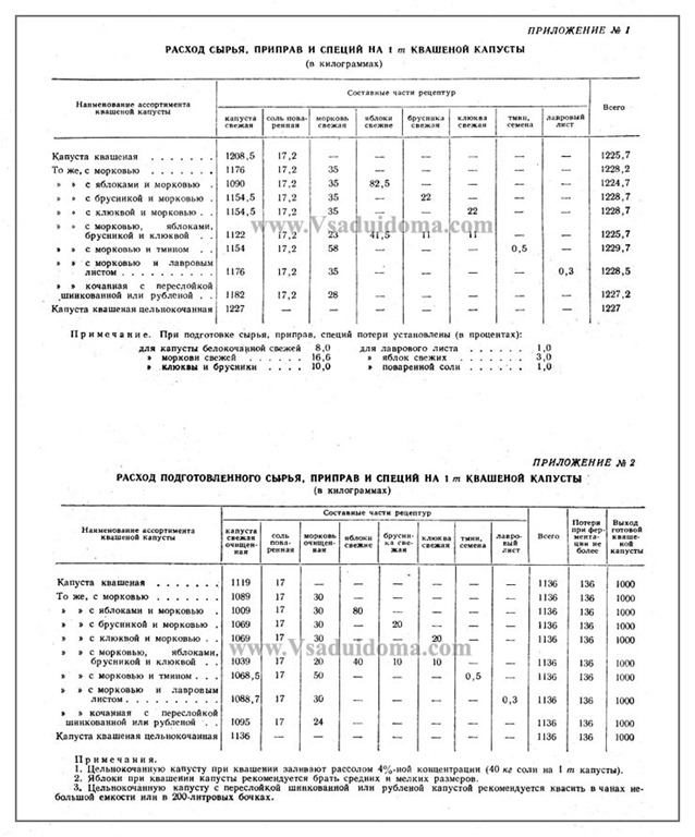 Квашеная капуста технологическая карта