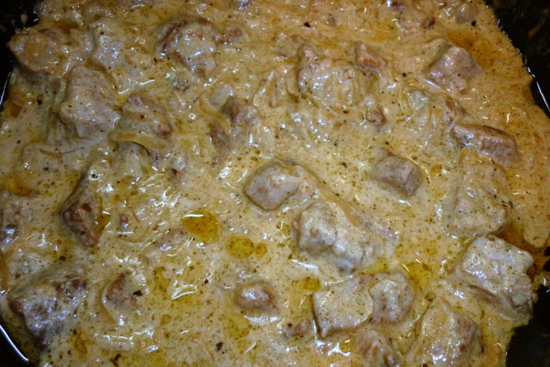 Бистрогана в рецепт из свинины со сметаной пошаговый рецепт с фото со сметаной
