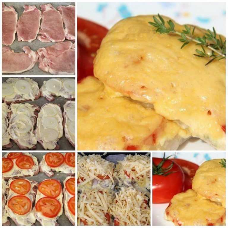 Мясо по французски в духовке из свинины с помидорами и сыром рецепт пошагово фото