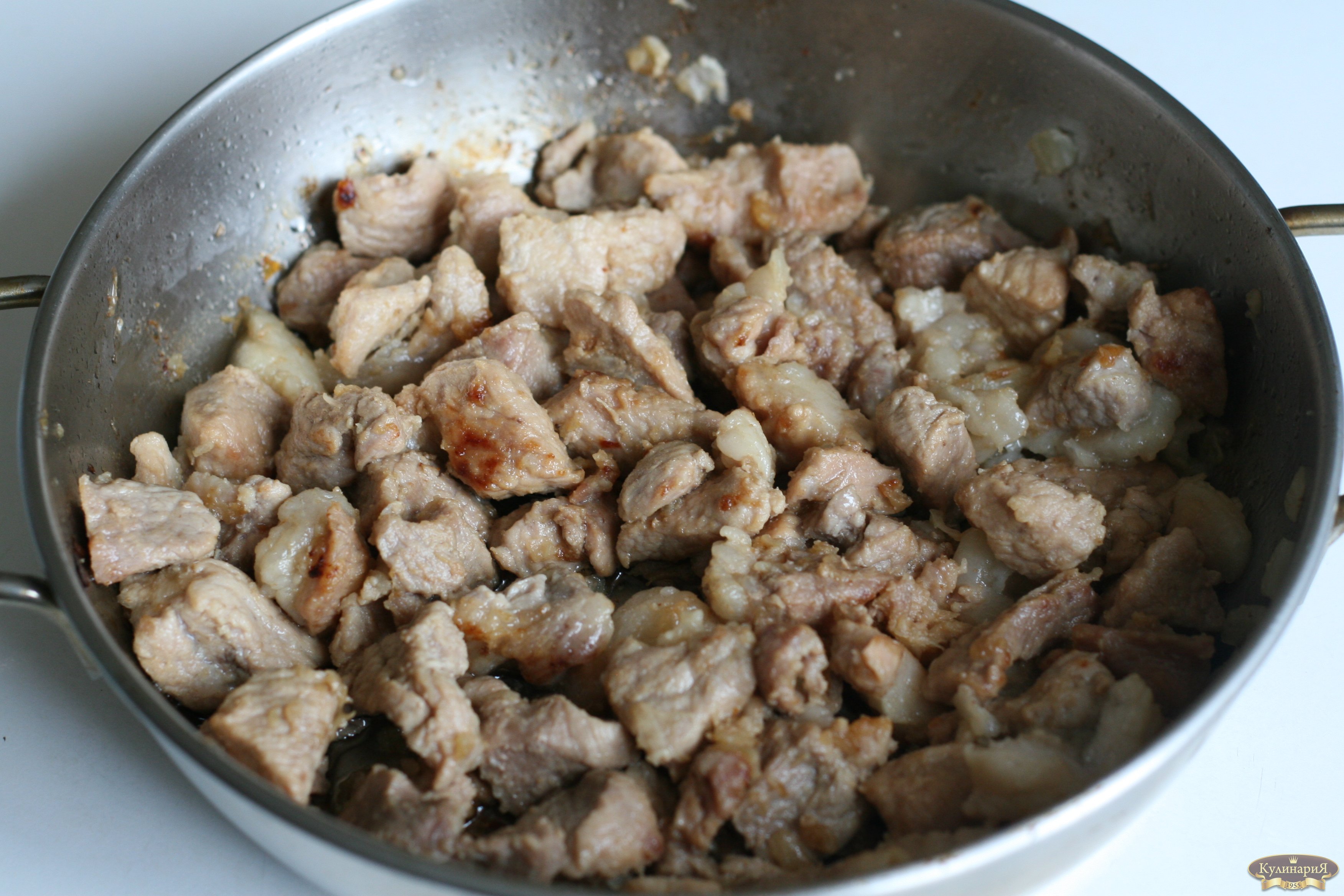 Вкусный рецепт поджарки из свинины с подливкой с фото пошагово